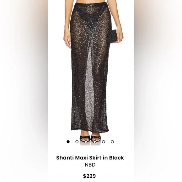 NBD Shanti Maxi Skirt and Top (Set) in Black - Picture 3 of 9